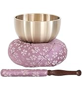 なーむくまちゃん工房 国産おりんセット 日和柄 おリン＋リン棒＋布団 2.3寸（直径7cm） 薄紫