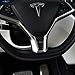 TopDall Steering Wheel Carbon Fiber Interior Sticker Compatible for Tesla Model S and Model X