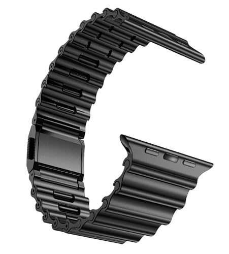 Bracelet métallique pour iWatch Série 11 et Ultra en acier inoxydable noir mat
