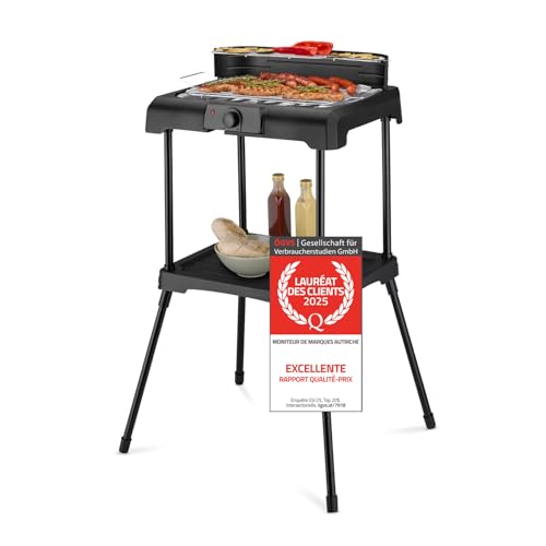 Barbecue électrique TZS First Austria 2 en 1 | Barbecue de table et barbecue sur pied | Cuisson...