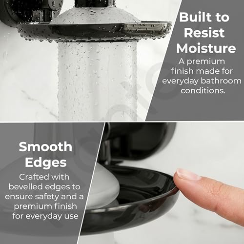 Image of Plantex J4 Stainless Steel Liquid Soap Dispenser /Shampoo Dispenser for Wash Basin /Hand Wash Dispenser Wall Mounted /Bathroom Accessories (PVD Black Finish) Onix