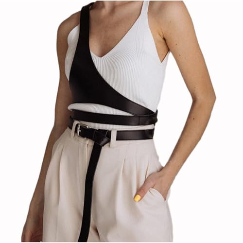 Punk Rock Belt Black Pu Leather Fashion Waist Belt Gothic Costume Cosplay Rave Accessory Waist Belts for Women