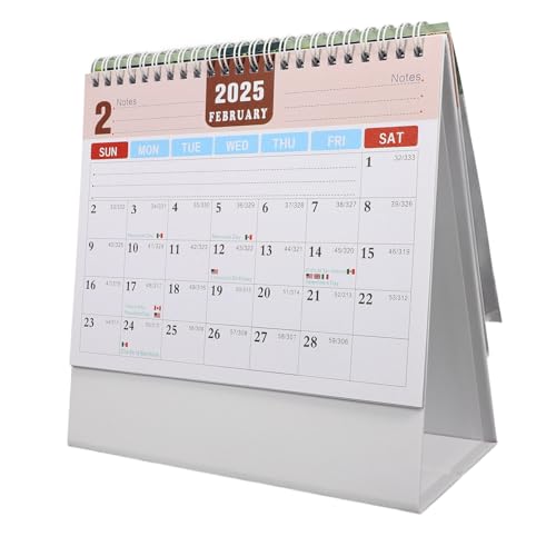 WEKAMOS 年卓上カレンダー オフィス用スタンディングデスクカレンダー 月間プランナー 大型耐久ハードカバー 多国祝日表示 シンプルデザイ