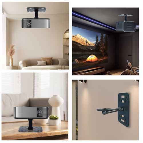 CEWROM Beamer Ständer,360° Drehbar Beamer Halterung,Universal Multi-Winkel mit 1/4 Zoll Schraubschnittstelle Projektor Ständer,Projektor Halterun Stand,Geeignet für Meisten Projektoren (Schwarz)