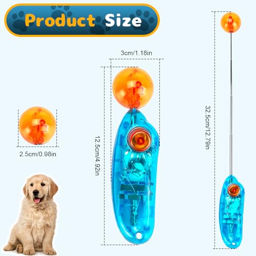 DuDuDog Dog Training Clicker for Training with Retractable Target Stick and Bright Ball, Clear Plastic Handle, Adjustable Length Trainer for Dogs, Puppies, Cats and Pets - Image 3