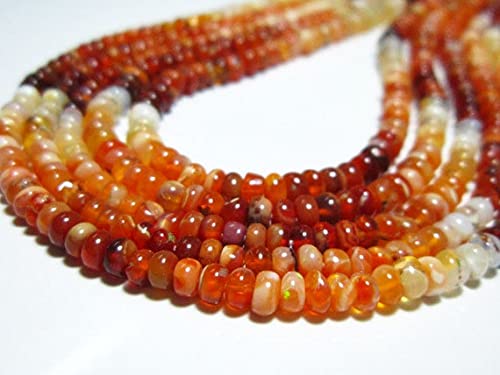 Mexican Fire Opal perles rondelles lisses 3.50mm pour réparer et sublimer vos colliers