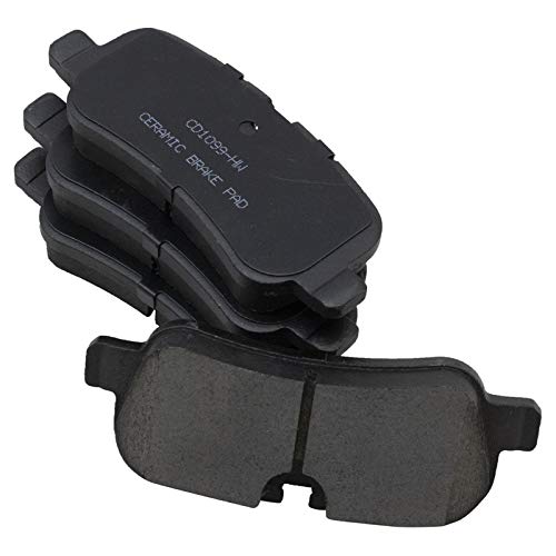 Image of TRQ Rear Brake Pad and Rotor Set Ceramic Parking Shoe Compatible with 2005-2009 Land Rover LR3 2010-2016 LR4 2006-2009 Range Rover Sport