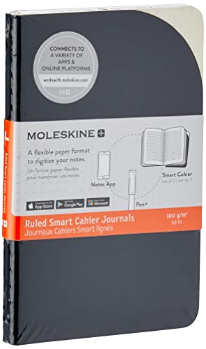 Moleskine Paper Tablet Hard Cover Smart Notebook, Ruled/Lined, Pocket (3.5 x 5.5) Black - Compatible w/ Moleskine Pen+ Ellipse (Sold Separately) & App, Digitize & Organize, Bullet Journal, 56 Pages Moleskine Paper Tablet Hard Cover Smart Notebook, Ruled/Lined, Pocket (3.5" x 5.5") Black - Compatible w/ Moleskine Pen+ Ellipse (Sold Separately) & App, Digitize & Organize, Bullet Journal, 56 Pages
