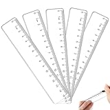 5 Stück Lineal 15cm, Lineal Grundschule,Transparentes Plastiklineal Lineale Kunststofflineal Lineal...