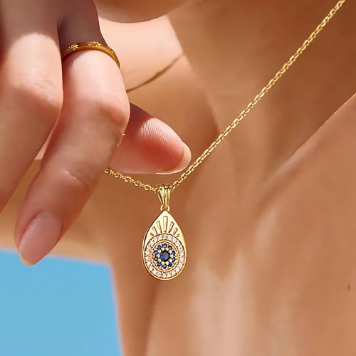 Fettero Gold Charm Necklace for Women, 14K Gold Plated Rose Paw Pendant Necklace, Dainty CZ Jewelry Necklaces for Women Gifts