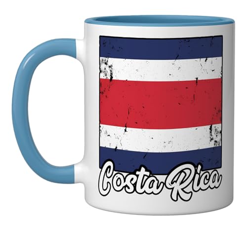 Taza Cerámica con Bandera de Costa Rica Azul/Blanca miniatura 1