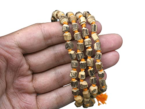 Image of Crystal Heaven Tulsi Mala 108 Beads Original For Neck Women,Japa Chanting Meditation-Vrindavan Tulsi Japa Mala (Regular) , Brown