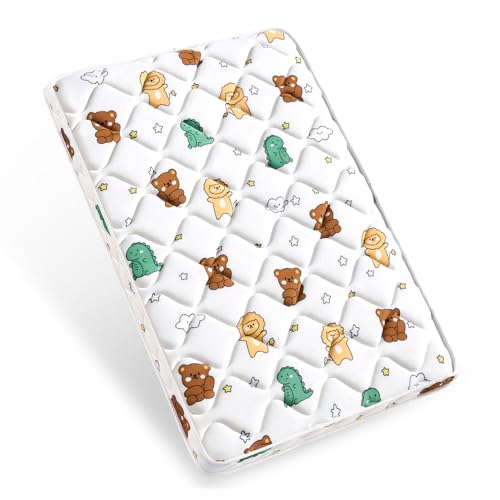 Image of Lillibearas Pack and Play Mattress Pad for (38"x26"x1.5") Portable Playpen,Premium Foam Pack N Play Mattress Topper -Playard Mattress for Pack and Play-Comfortable and Breathable（Funny Bear ）