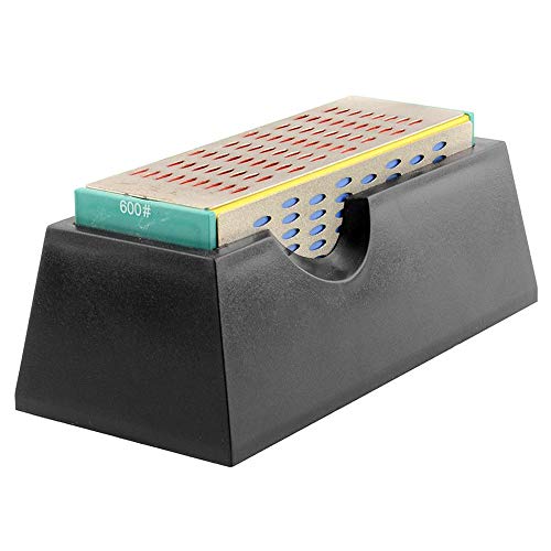 TOOLDO Pierre à aiguiser diamant 4 faces 200#/300#/400#/600# Noir