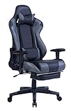 HEALGEN Back Massage Gaming Chair with Footrest,PC Computer Video Game Racing Gamer Chair High Back Reclining Executive Ergonomic Desk Office Chair with Headrest Lumbar Support Cushion GM002 (Grey)
