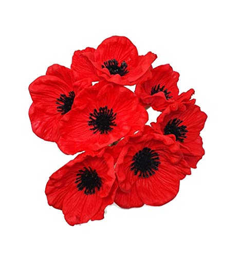 Floral Kingdom 8 Pcs Real Touch Anemone Poppy Bouquet For Artificial Flower Decor  cover