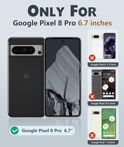 Image of FNTCASE for Google Pixel 8-Pro Case: Dual Layer Shockproof Protective Cell Phone Cover | Anti Slip Textured Back | Military Protection Bumper | Heavy Duty Rugged Tough Black