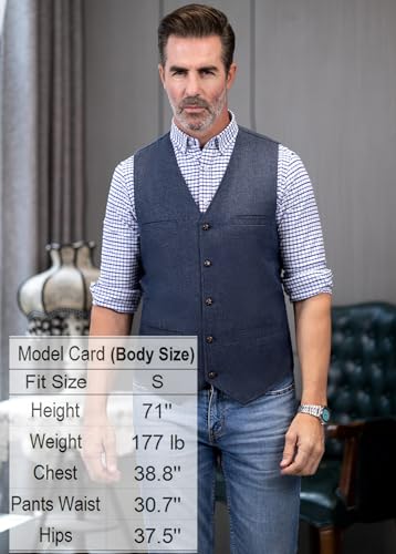 Image of Ceehuteey Mens Suit Vest Waistcoat Tweed Retro V Neck Wool Herringbone for Prom