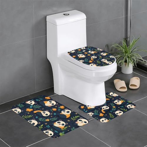Tapis de salle de bain antidérapant panda pour sol sec devant la coiffeuse