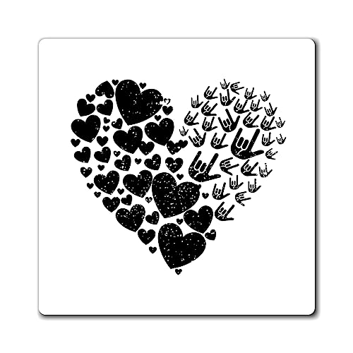 Signos sordos sordos humorísticos intérprete de reconocimiento novedoso persona con discapacidad imanes con dificultad de audición 4' × 4'