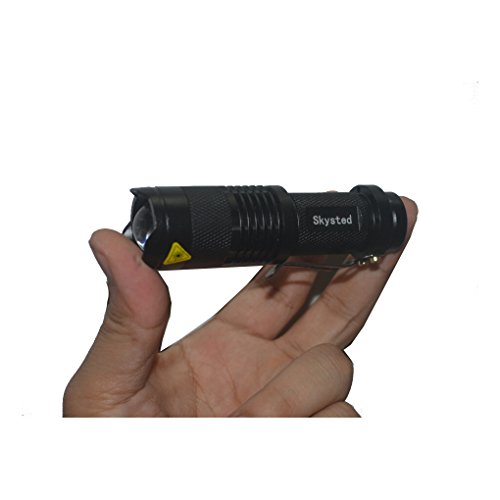 Skysted (2 Pack A300 Super Mini Bright 300Lm Single Mode Zoomable Focus Pocket Flashlight,Powered By 1 X Aa Or 1 X 14500 Battery(Not Included) #TOP6