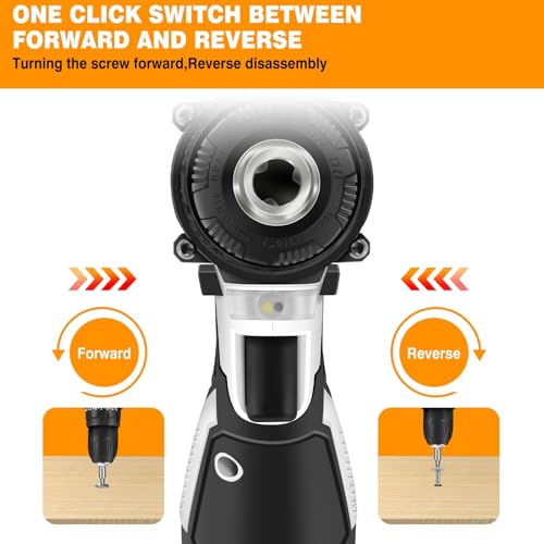 16.8V Cordless Drill Electric Screwdriver Kit - Combi Drill Driver with 1.5Ah Li-Ion Battery, Charger and 5 Pack Power Scrubber Cleaning Brush Attachment Set - Image 3