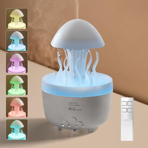 Foyucool Humidificador de Nube Lluvia, 300 ml Humidificador de Aire con Luz 7 Colores, Temporización 2/4/8H y Auto-Off Sin Agua, Simular Gotas Lluvia y Autorrotación, Difusor para Habitacion, Blanco Foyucool Humidificador de Nube Lluvia, 300 ml Humidificador de Aire con Luz 7 Colores, Temporización 2/4/8H y Auto-Off Sin Agua, Simular Gotas Lluvia y Autorrotación, Difusor para Habitacion, Blanco