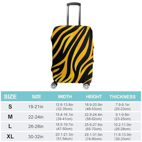 Yellow Tiger Skin Pattern Luggage Cover Travel Suitcase Cover Luggage Protector 22-24 Inch2
