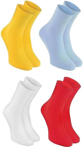 Rainbow Socks - 4 pairs of DIABETIC Elastic Cotton Socks for SWOLLEN FEET
