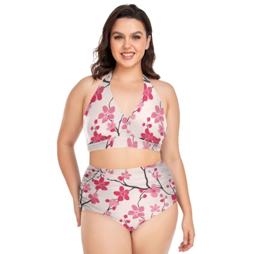 Bikini grande taille Peach Cherry idéal pour vos vacances à la plage
