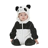 TONWHAR Unisex-Baby Animal Onesie Costume Cartoon Animal Outfit Homewear Kids' One-Piece Rompers(6-12 Months, Panda)