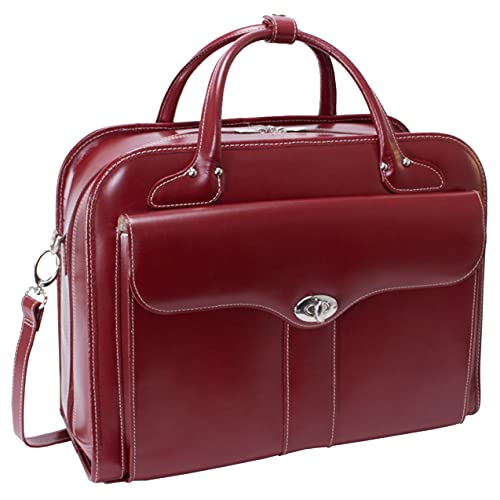 McKlein-Berkeley-Top-Grain-Cowhide-Leather-15-Leather-Detachable-Wheeled-Ladies-LaptopComputer-Tablet-Business-Briefcase-BagWomens-Rolling-Overnight-Travel-Bag-Removable-trolley-case