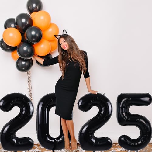 Image of 40 Inch Black 0 Balloon, Large Self Inflating Number Balloons 0-9