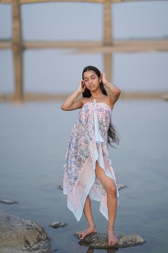 Ethical Boho Cotton Sarong – Handmade Fair Trade Beach Wrap Handmade Indian Sarong – Block Print Cotton Wrap4