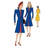 Patron de couture des années 1940 : manteau ajusté de la guerre Frock – Tour de poitrine : 91 cm