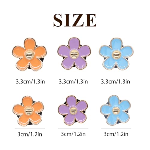 Image of ORIESSE 6pcs Flower Car Air Freshener Vent Clips,Purple Orange Blue Daisy Flowers Air Vent Clip Car Accessories for Women 3.3cm /3cm Flower Girly Vehicle Decor,Refillable Diffuser