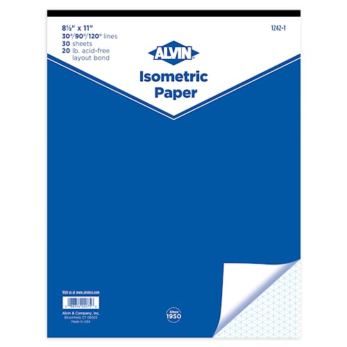ALVIN Isometric Paper Pad 30 Sheets of 8 1/2