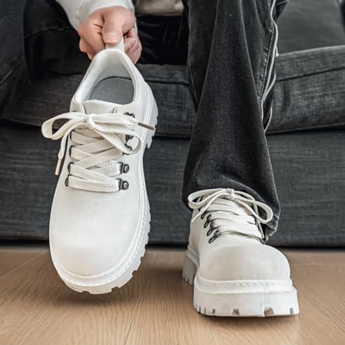 Men's Retro Derby Shoes. Featuring a Chunky Sole for Height Increase, Ideal for Daily Commuting, Street Walking, and Casual Gatherings.2