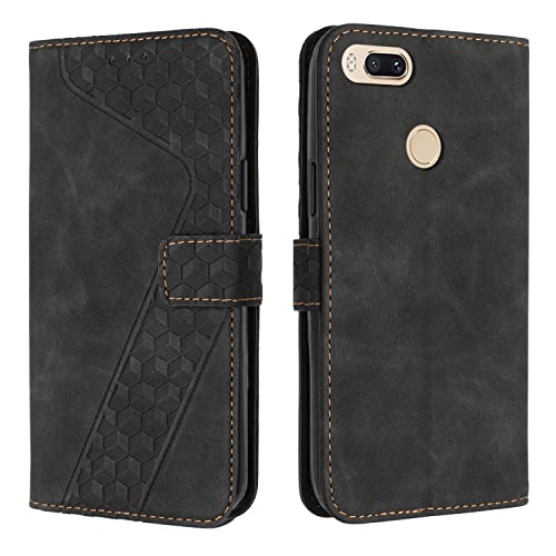 OKZone Cover per Xiaomi Mi 5X/Mi A1, Custodia in PU Pelle per Xiaomi Mi 5X/Mi A1, Custodia a Libro Protettiva Folio Portafoglio con Chiusura Magnetica e Slot per Carte Wallet Case Flip Cover (Nero)