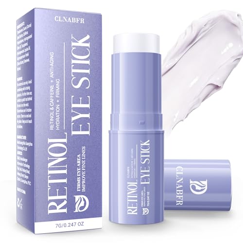 Retinol & Caffeine Eye Balm Stick for Dark Circles, Puffiness, Fine Lines and Eye Bags, Anti Aging Under Eye Cream Smooths Wrinkles Moisture Stick (0.24oz/7g)