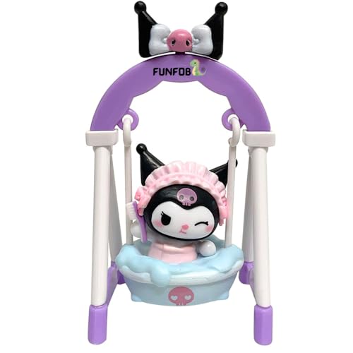 Image of FUNFOB Kuromi Action Figure Height -10cm Collectible for Fans PVC Multicolour | Kuro Swing - Brush