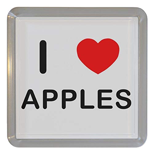 I Love Heart Apples - Durchsichtigen Kunststoff Teeküstenmotorschiff/Bierdeckel