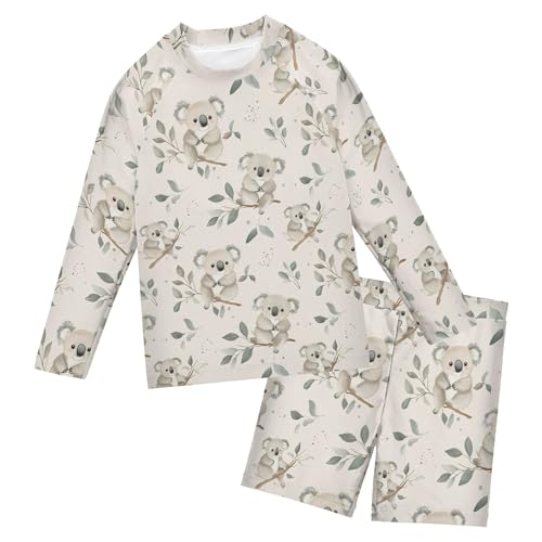 Cute Koala Baby Boys' Toddler Long Sleeved Rashguard Swim Bathing Suit Set B0404140