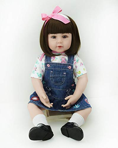 Reborn Baby Dolls Handgemachte lebensechte realistische Silikon Vinyl Baby Doll Soft Simulation 22 Zoll 56 cm Augen… – Bild 3