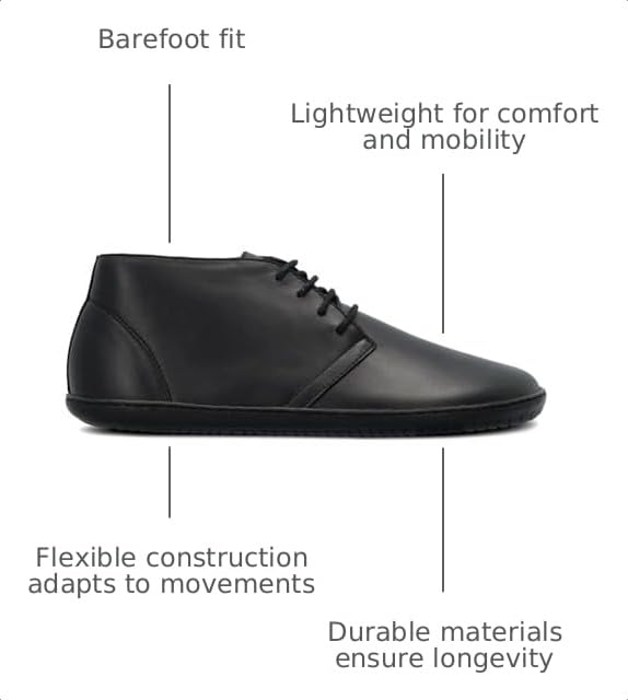 Image of GROUNDIES Men's Milano Barefoot Boots - Stylish, Lightweight, Durable, Premium Comfort, Flexible Sole, Versatile Urban Footwear