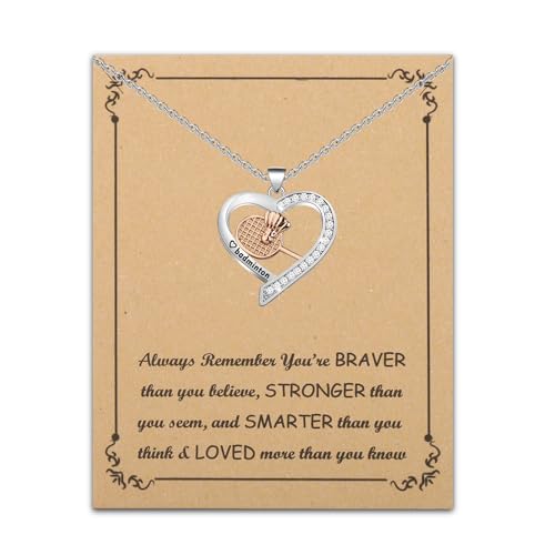 BNQL Badminton Necklace Bracelet Badminton Gifts for Badminton Player Badminton Lover Gifts Badminton Racket Pendant Necklace