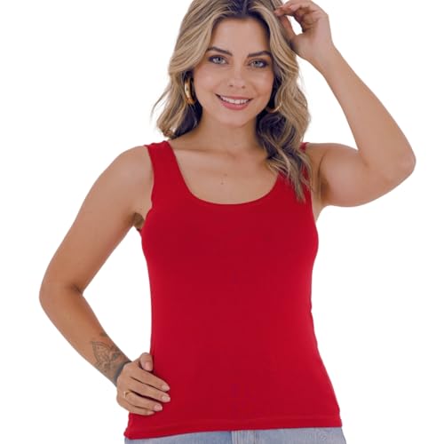 Regata Alça Larga Feminina Viscolycra Slim - Blusa Confortável e Elegante para Primavera/Verão, Mode