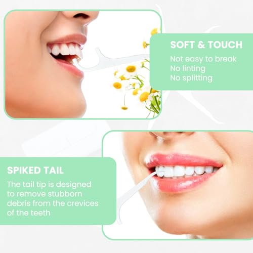 Image of 4 Pcs Portable Dental Floss Dispenser Refillable Dental Flossers Case Automatic Travel Floss Pick Organizer Pocket Floss Boxes with 40 Floss Picks for Cleaning Teeth (2 White+2 Pink)