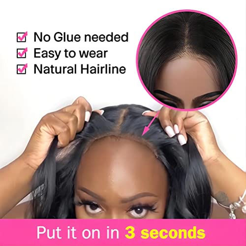 Image of ISEE Hair Straight Bob Wig Human Hair 7X5 HD Lace Front Glueless Wig 10Inch