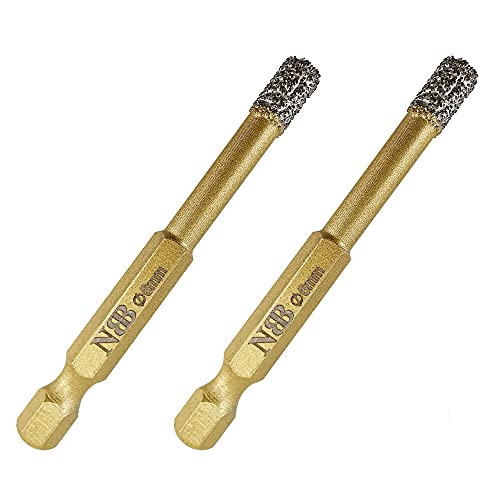 NBB Brocas de diamante con vástago hexagonal E6.3mm, corona diamante para taladrar en seco en porcelana, cerámica, baldosas, granito, azulejo, meyor en húmedo (2, 6mm) Cover